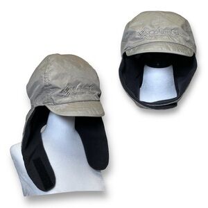 Columbia Fleece Lined Nylon Winter Hat With Ear Flaps Beige Size XL Unisex